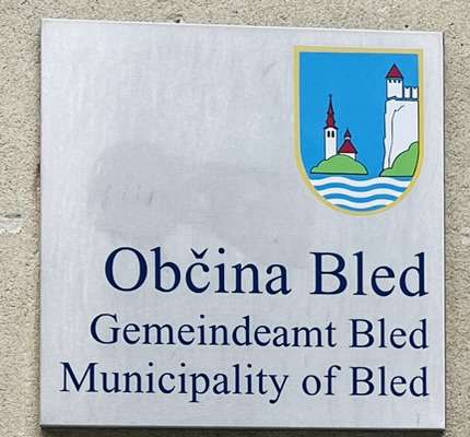 Sign for lake bled: trieste slovenia